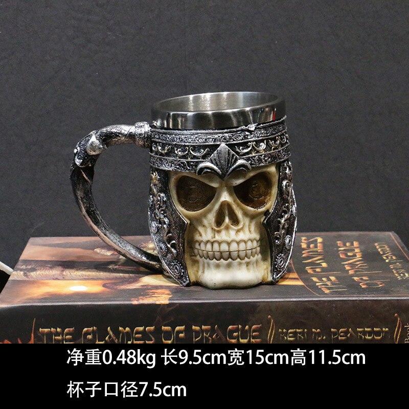 3D Rvs Bier Mokken Keramische Schedel Mok Skelet Grim Knight Gothic Koffie Cups Creatieve Beste Halloween