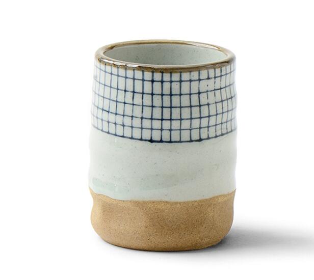 Taza de cerámica para sopa, cerámica gruesa pintada a mano, de celosía, tazas de café originales: A about 150ml