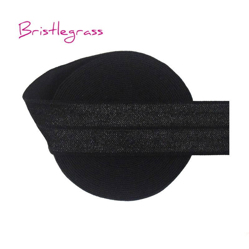 50 yardas 1 "25mm sólido brillante FOE doblar sobre Spandex elástico satinado bandas de la cinta del pelo, vestido de la corbata DIY costura