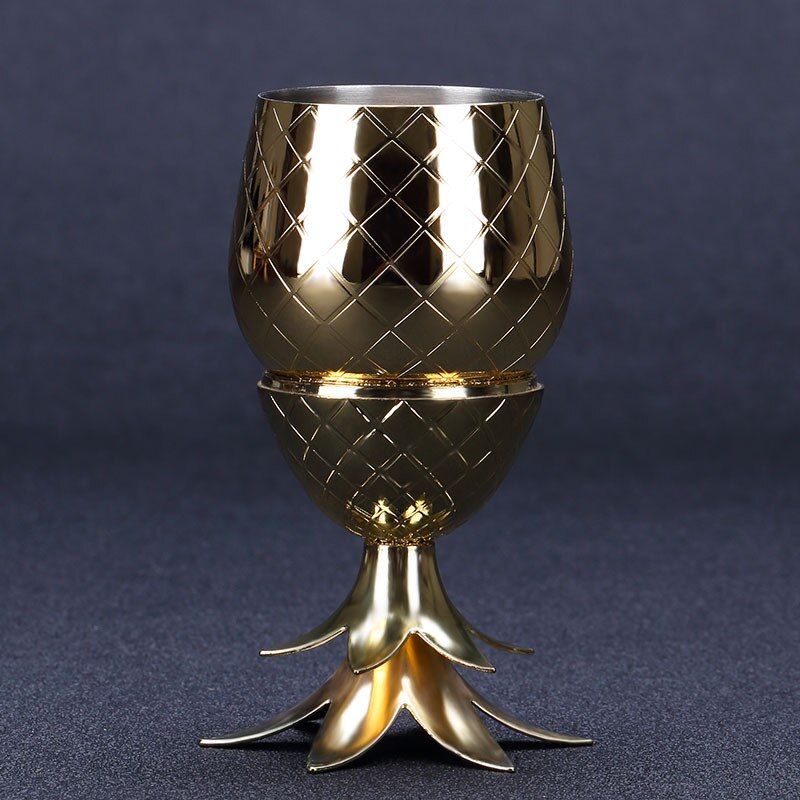 80-100ml Mini Ananas Tasse Edelstahl Cocktail Tasse Becher Barmann Molekulare Tasse Metall Schuss Wein Glas Trinken ausrügestochen