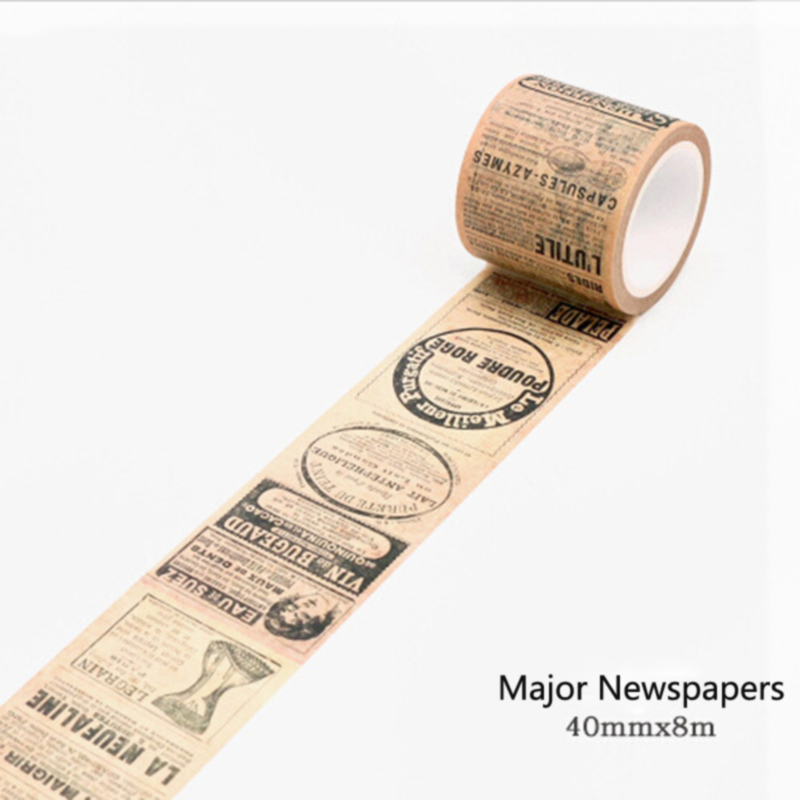 Gammel billet / kort / engelsk manuskript / alfabet dekoration etiket klistermærke papirvarer washi tape diy scrapbooking maskeringstape: Avis (40mm)