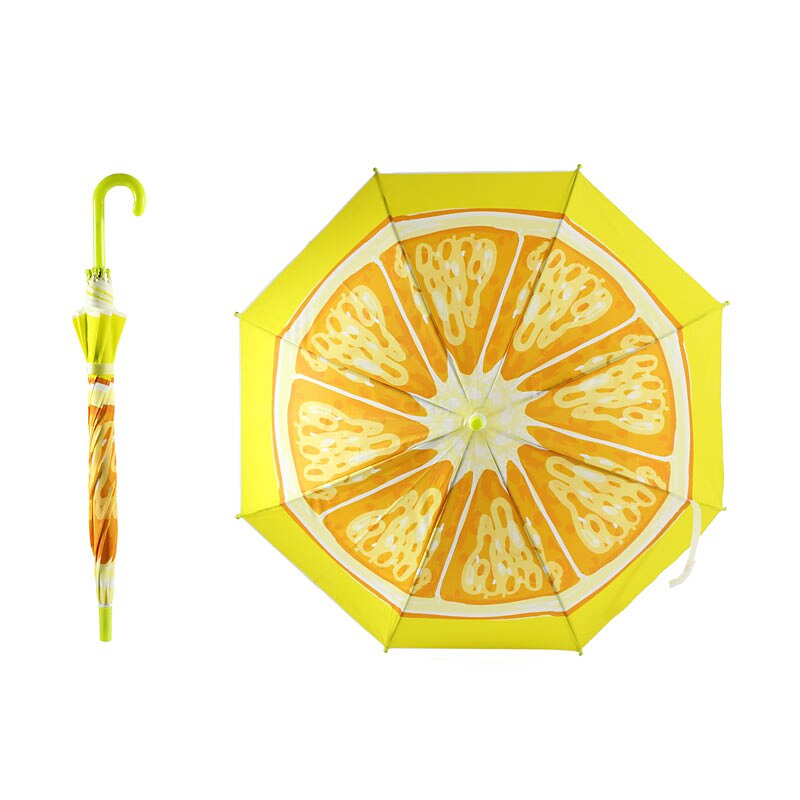 Cute Fruit Children Umbrella Long-handled Manually Kids Umbrella Fashionable Boys Girls Watermelon Strawberry Umbrella