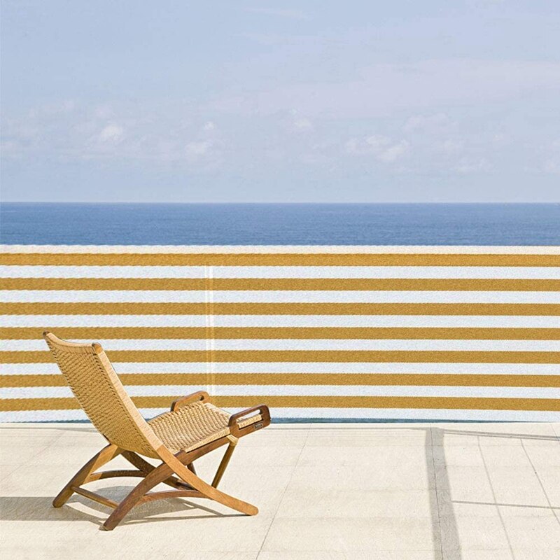 Balcony Privacy Sn Wind Breaker Garden Sn for UV, Sun & Wind Protection PE Outdoor Sn Yellow/White 90X500cm