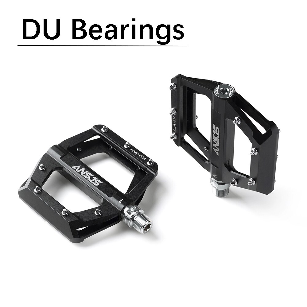 WEST BIKING Aluminum Alloy MTB Pedals – DU Bearing Platform Pedals For Mountain & Road Bikes (9/16 Inch, Black)