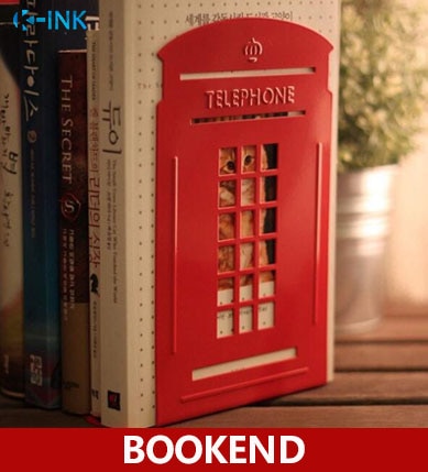 Creatieve Telefooncel Metalen Boek Uiteinden, Vintage Telefooncel Boekensteun als boek stand voor thuis en kantoor