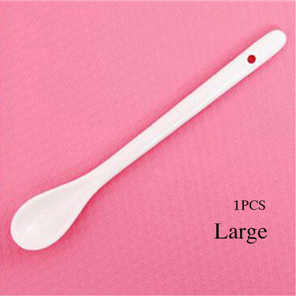 Cucharas de porcelana a la para cocina, Mini cuchara de cerámica para té, café, azúcar, postre, blanco puro para helado, grande y pequeño: Large 1PCS