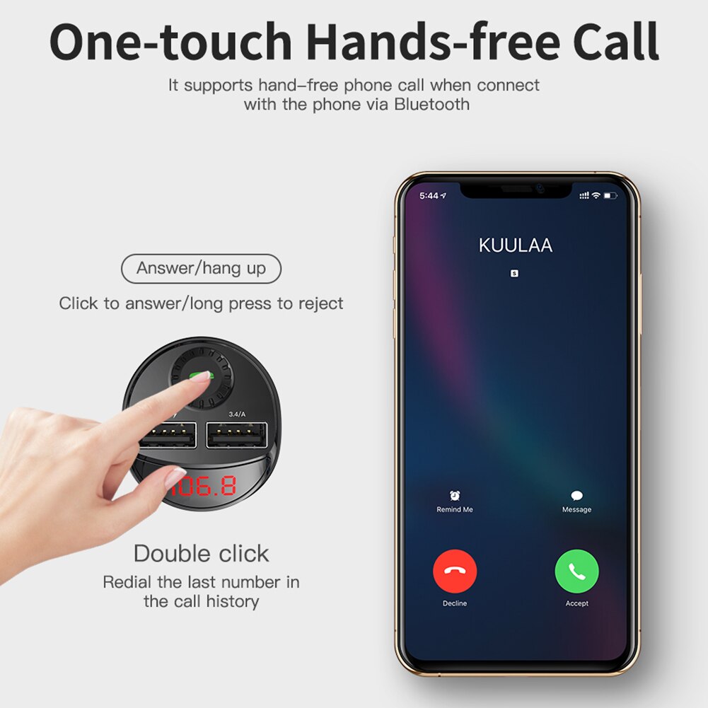 Music Player Car Accessories Gadgets Car Bluetooth-compatible 4.2 FM Transmitter Wireless FM Transmitter Car Player Kit