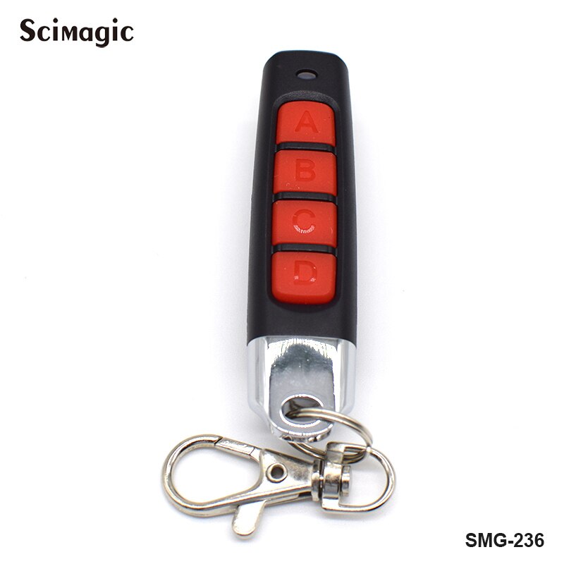 433Mhz Remote Control Code Grabber For Gate Wireless RF 4 Channel Electric Cloning For Gate Garage Door Car Keychain: black and red