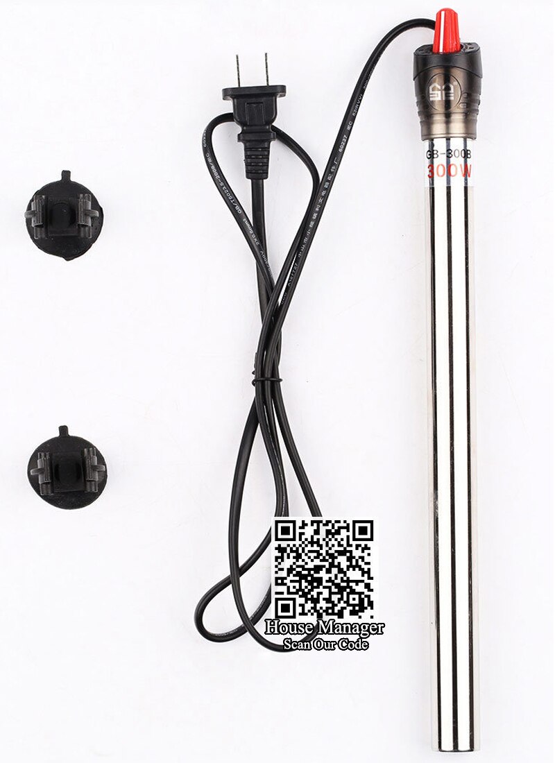 Aquarium Fish Tank Adjust Temperature Controller Stainless Steel Heating Rod, 25~500W Submersible Aquarium Heater for Fish Tank