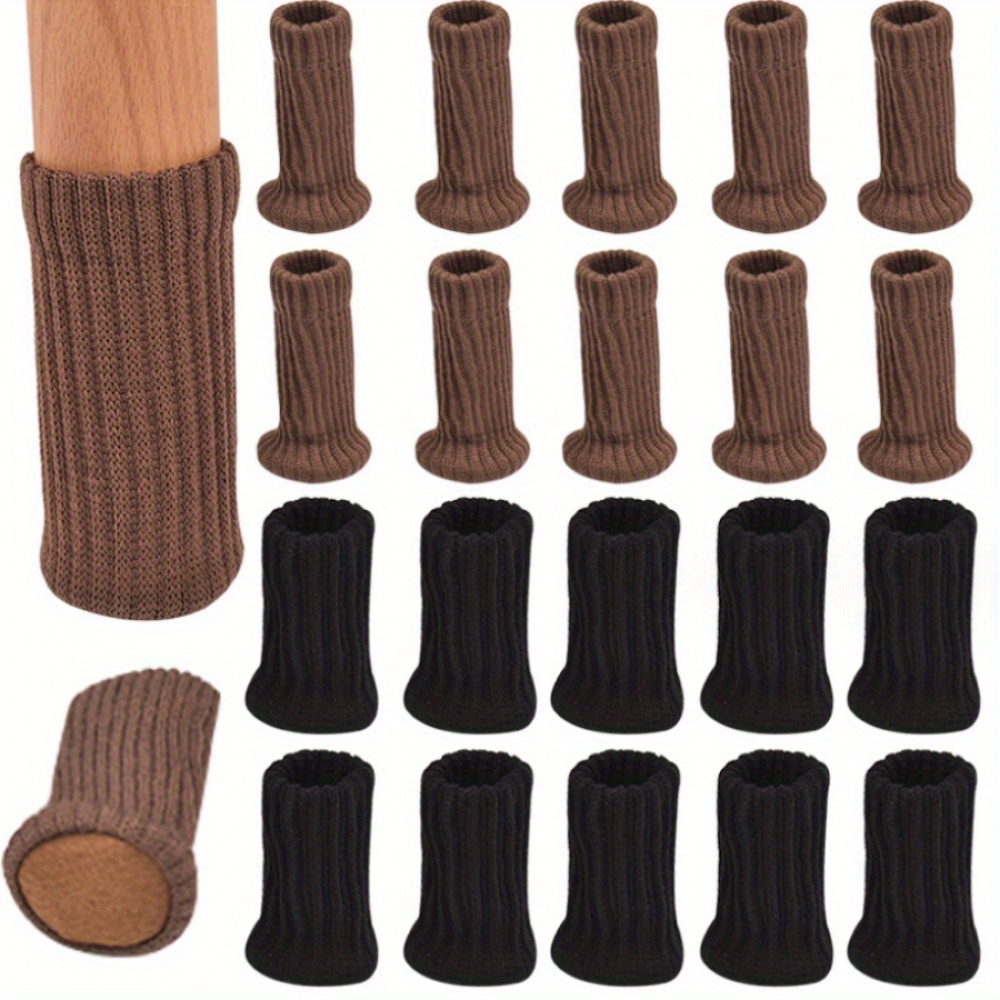 Botines antideslizantes de doble capa para mesa y silla, botines de punto con costuras gruesas, fondo redondo, protección de piernas, taburete de Silla, 8/16 piezas