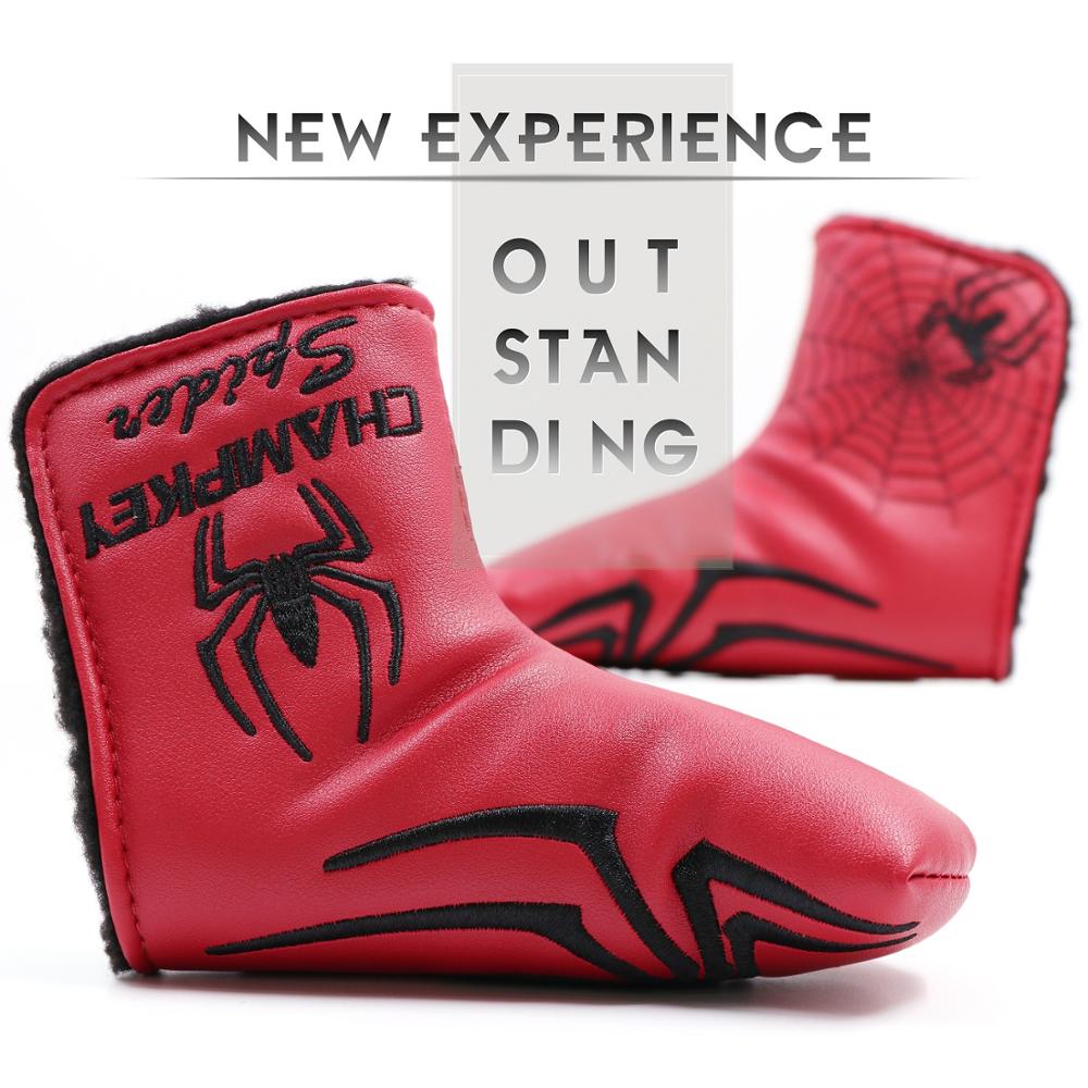 Spider with Silver Web Golf Putter Cover Headcover for Blade Golf Putter Red White Black Head Cover