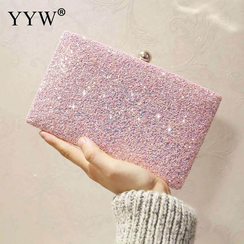 Abend Tasche Clutch Tasche Rosa Party Frauen Dull Polnischen Grau Geldbörse kupplungen giltter Taschen Kleine Neue partei handtasche