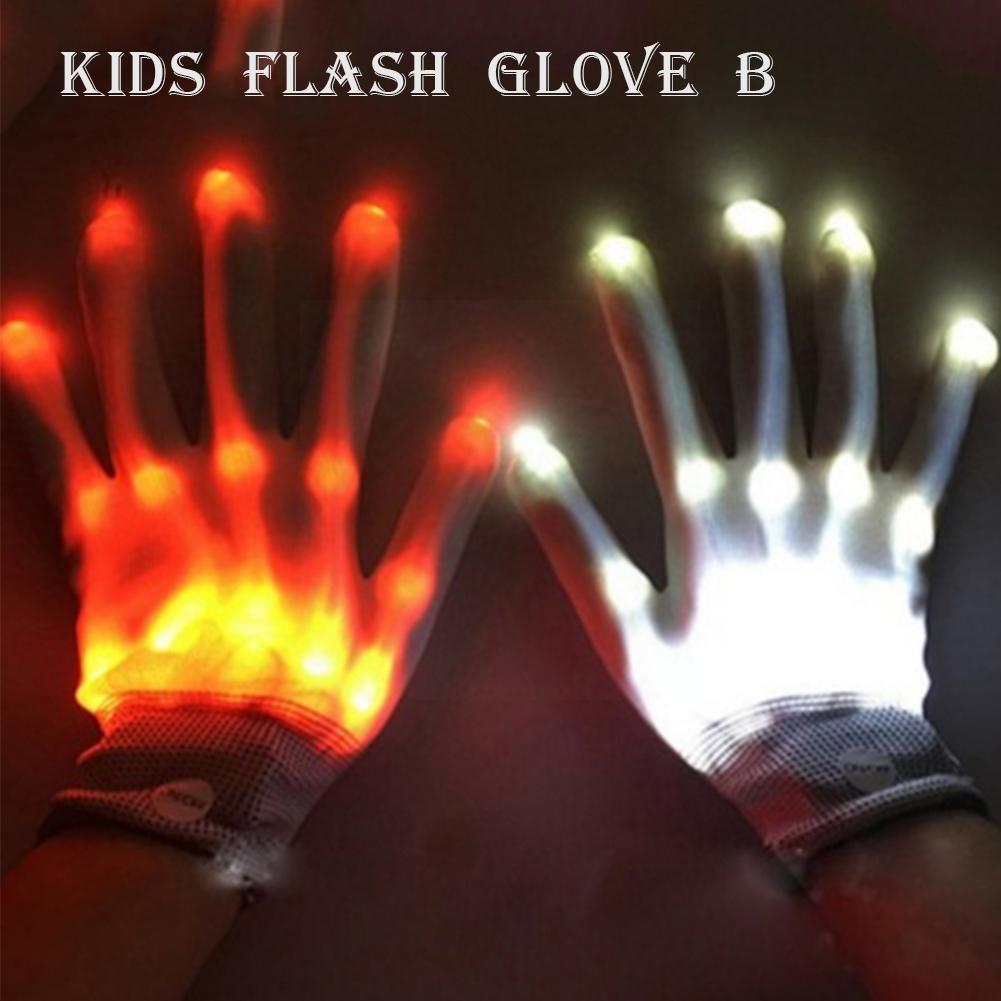 1 Paar Led Knippert Magische Handschoen Glow In The Dark Speelgoed Vinger Licht Party Novelty Speelgoed Up Toys Kid Voor kinderen Tip Volwassen Lig M6J0