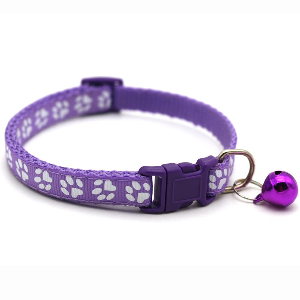 Collier avec cloche pour chat, 8 couleurs, accessoires pour animaux de compagnie, à boucle réglable, pour petit chien, Chihuahua: Purple