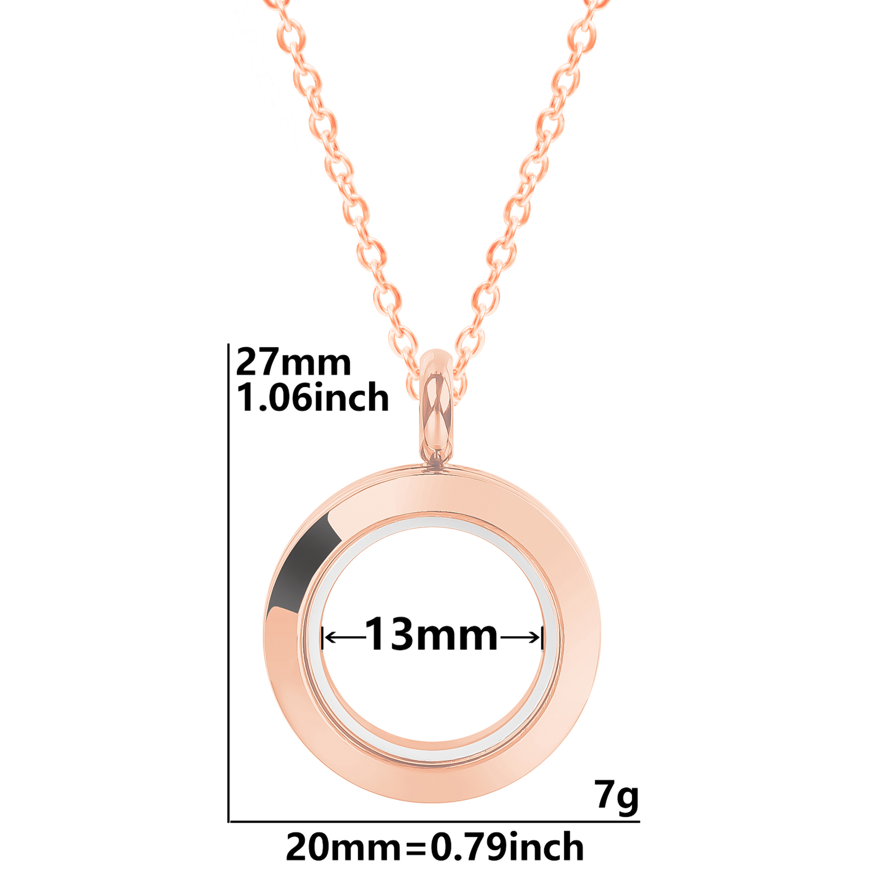 1Pc Stainless Steel Round Glass Floating Relicario Coin Holder Locket Pendant Women Necklaces Diy Hip Hop Collier Hommer Jewelry: Antique Bronze Plated