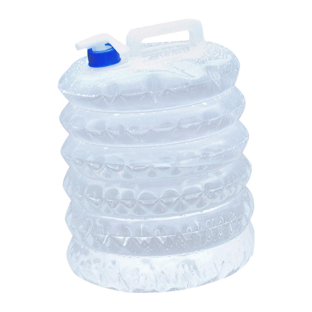 Contenedores de agua portátiles, cubo de agua plegable para acampar al aire libre, bolsa de almacenamiento de plástico, cubo de agua potable para acampar