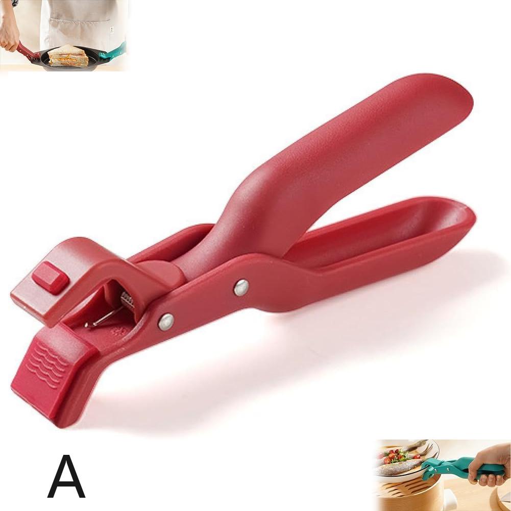 clip porta ciotola piastra antiscottatura multifunzionale ciotola portapiatti clip casa cucina silicone accessori antiscivolo strumento: Rosso