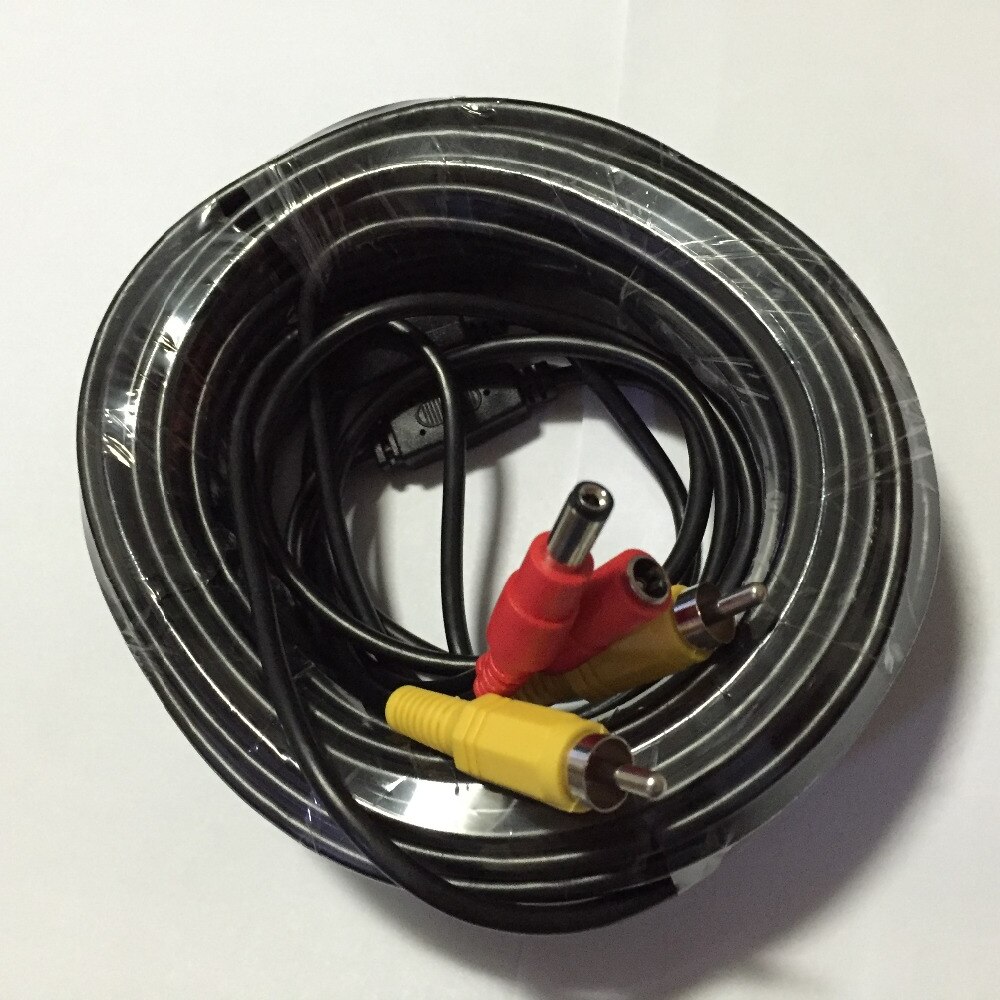 10m 15m 20m Video Power 5m RCA Cable For AHD 1080P CCTV Security Cameras 16ft DC 2.1 Cable Single RCA AHD DVR Systems