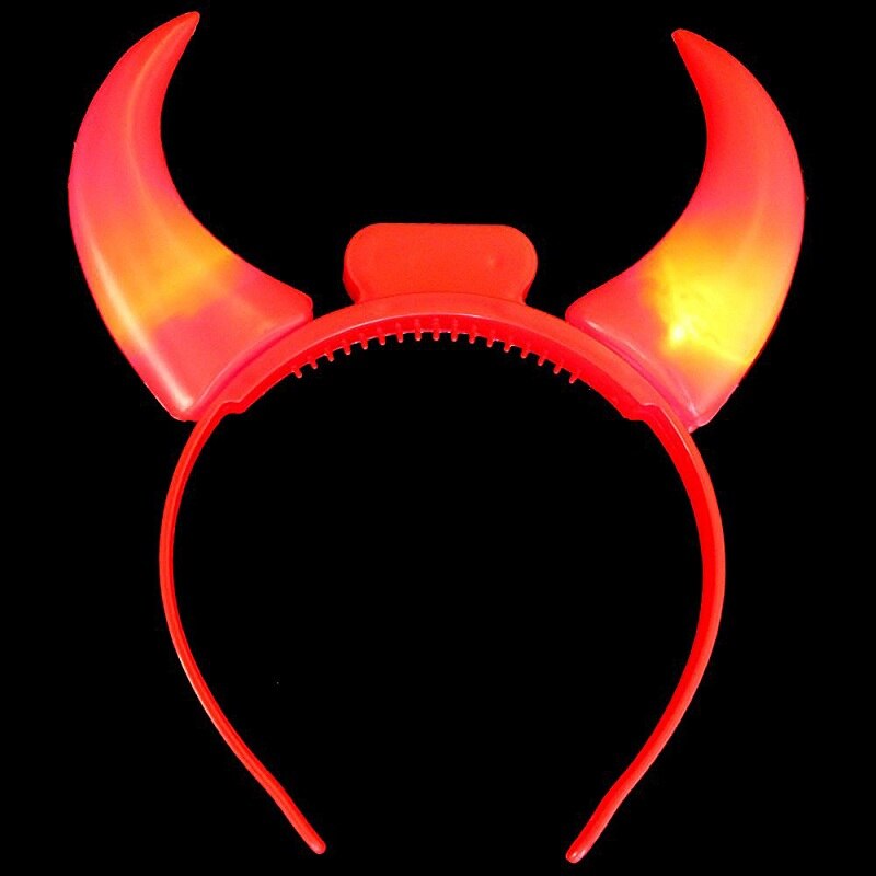 Mrosaa halloween fest glödande ljus ledde horn blinkande huvudband julfest bar cosplay rekvisita leveranser