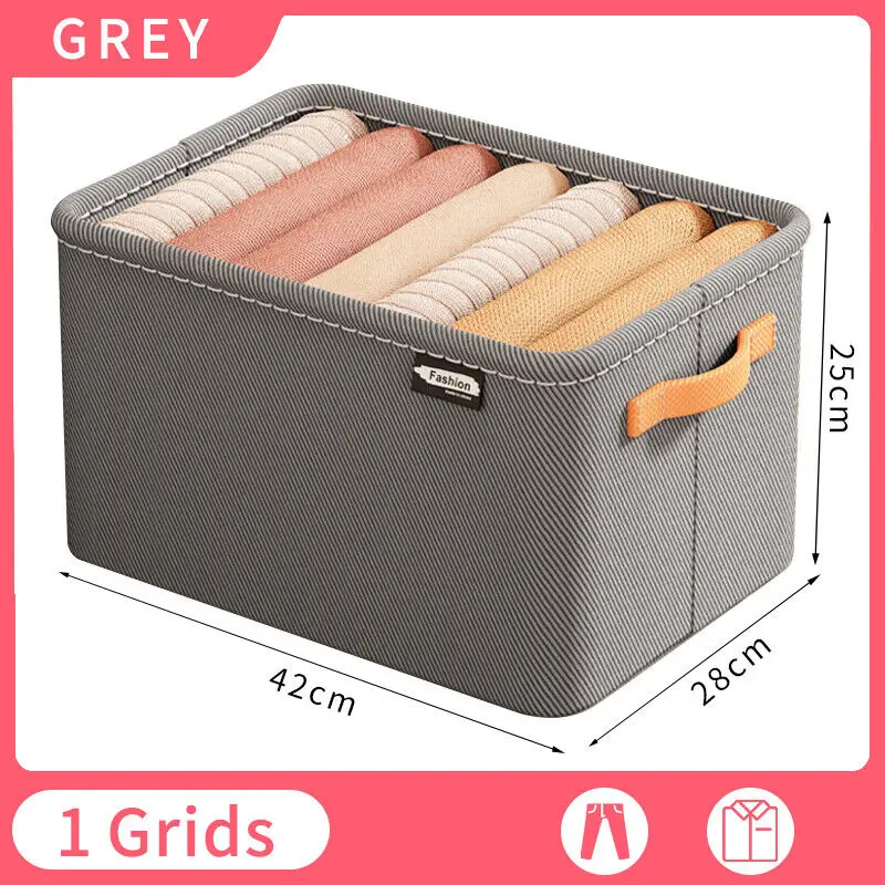 Clothing Pants Storage Box Wardrobe Clothes Storage Organizer Foldable Large Capacity Closet Organizer Drawer Storage Organizers: DARK GRAY