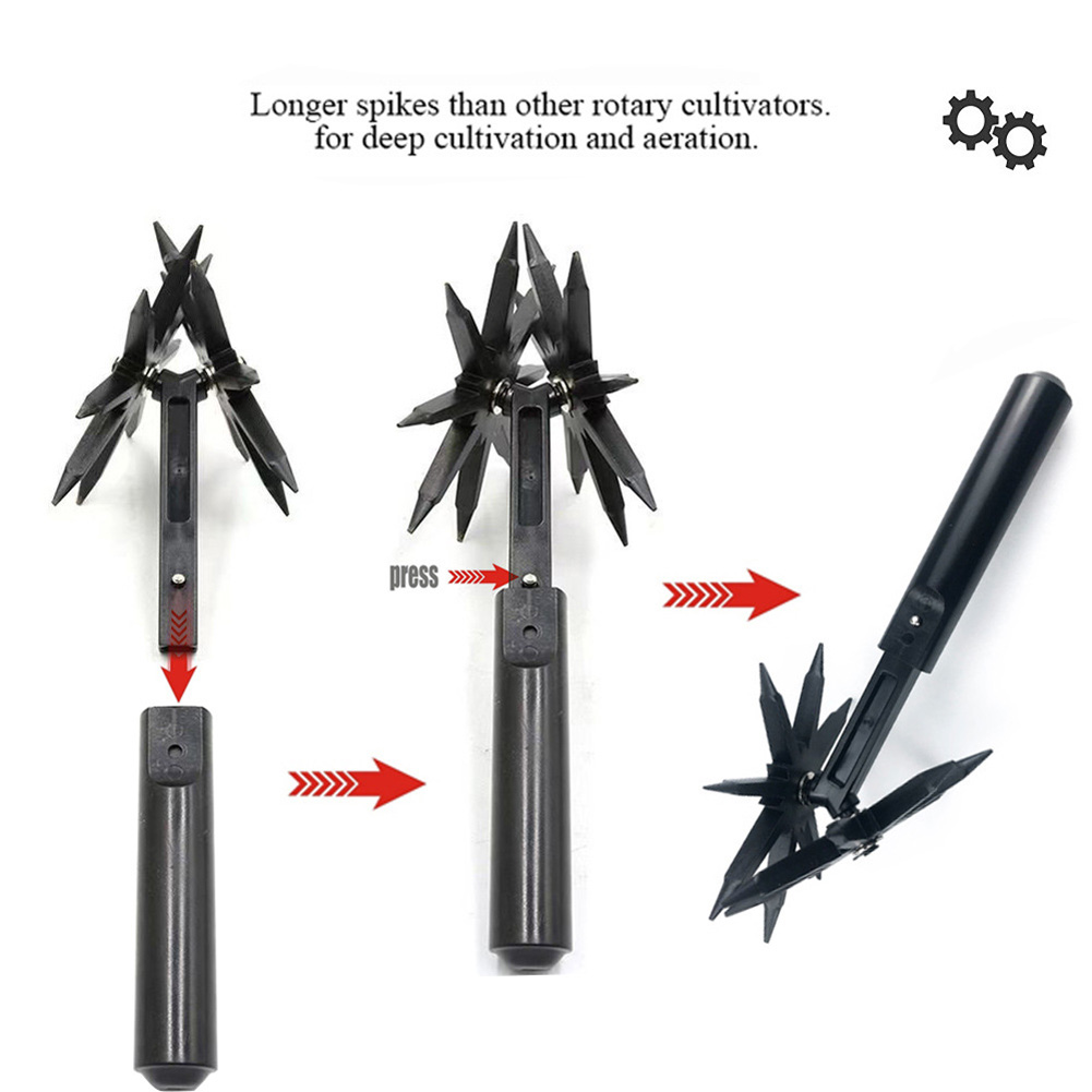 2 in 1 Attrezzatura agricola aeratore per prato Scarificatore per terreno da giardino Giardinaggio rotante timone Coltivatore Attrezzi agricoli giardino Prato squartatore