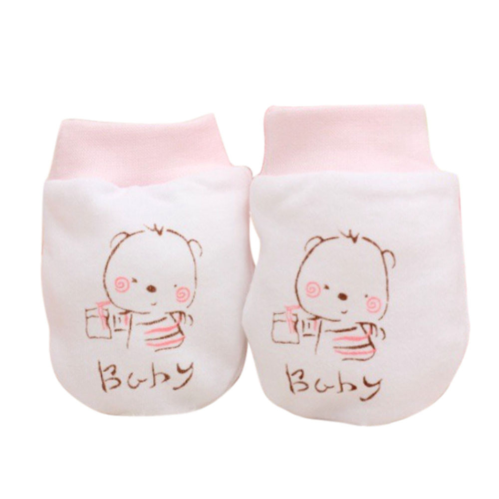 1 Pairs Baby Anti Scratching Handschuhe Neugeborenen Schutz Gesicht Niedlichen Cartoon Jungen Mädchen Anti Scratch Mittens Weiche Handschuhe Fäustlinge: Pink