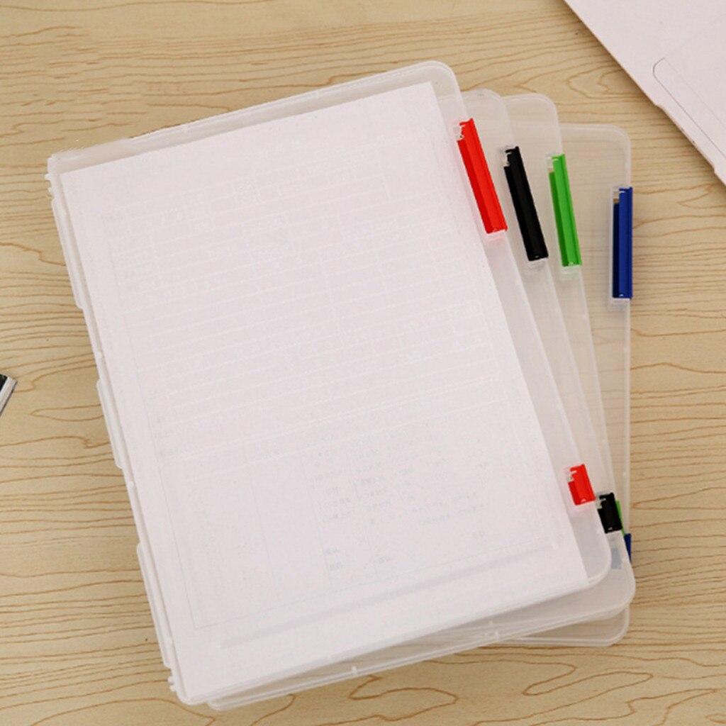 A4 Transparent Storage Box Clear Plastic Document Paper Filling Case File Box