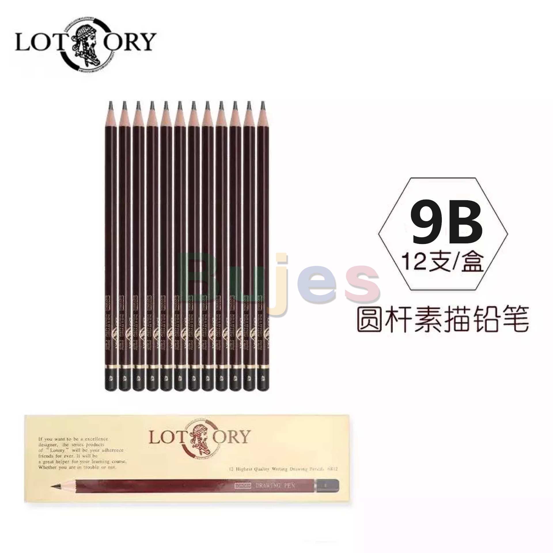 LOTORY-lápiz de dibujo grueso para principiantes, suministros de arte para bocetos, 2B, 4B, 6B, 8B, 14B