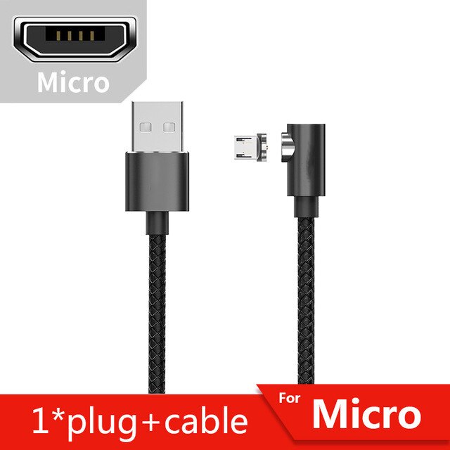 Magnetische Ladegerät Micro USB C Typ C Kabel Für Huawei P40 iPhone XR 11 Magnetic Charging Schnelle Magnet Kabel Telefon ladekabel: 2M / Black For Micro