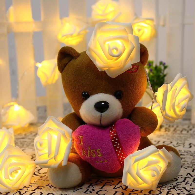 2.5M LED Rose Flower String Lights Foam Rose Flower Garland Fairy Lights For Valentine's Day Wedding Garden Xmas Decor lantern