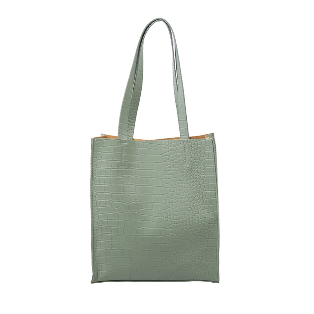 Portátil bolsa de ombro feminina tote clássico textura design criativo chique durável plutônio grande capacidade senhora bolsa de compras: green