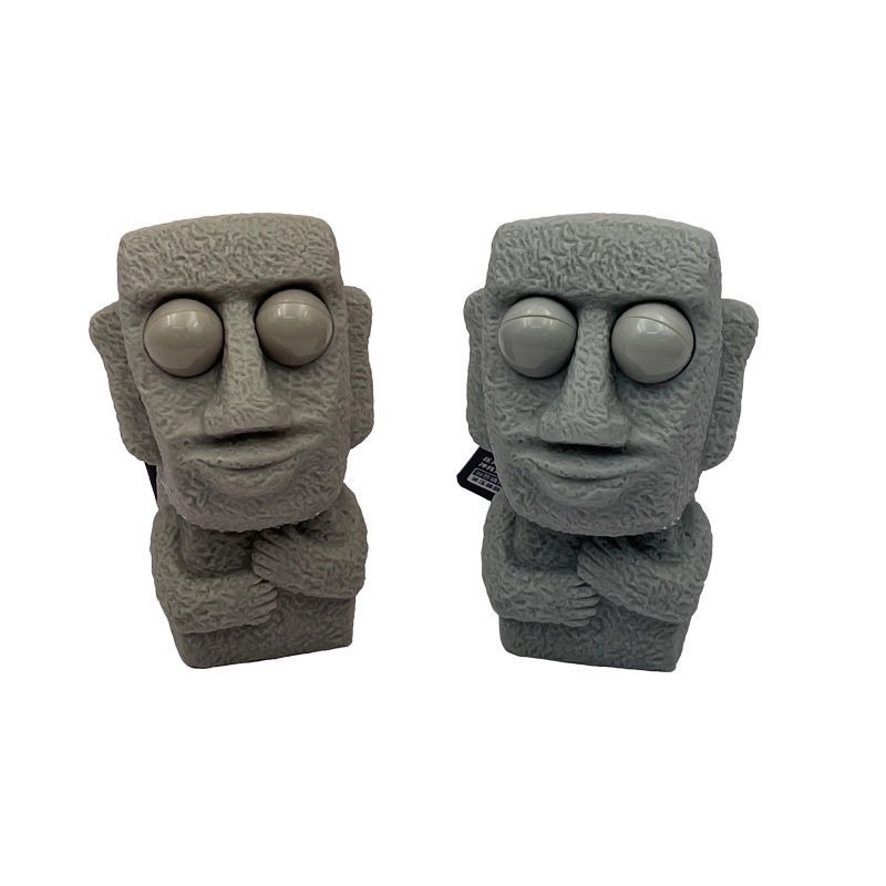 Stein Mann ver öffentlicht Stress Spielzeug langsam Rebounds weiche Moai Statue Squeeze Augen interessierten Ausdruck entspannt Stress Kinder