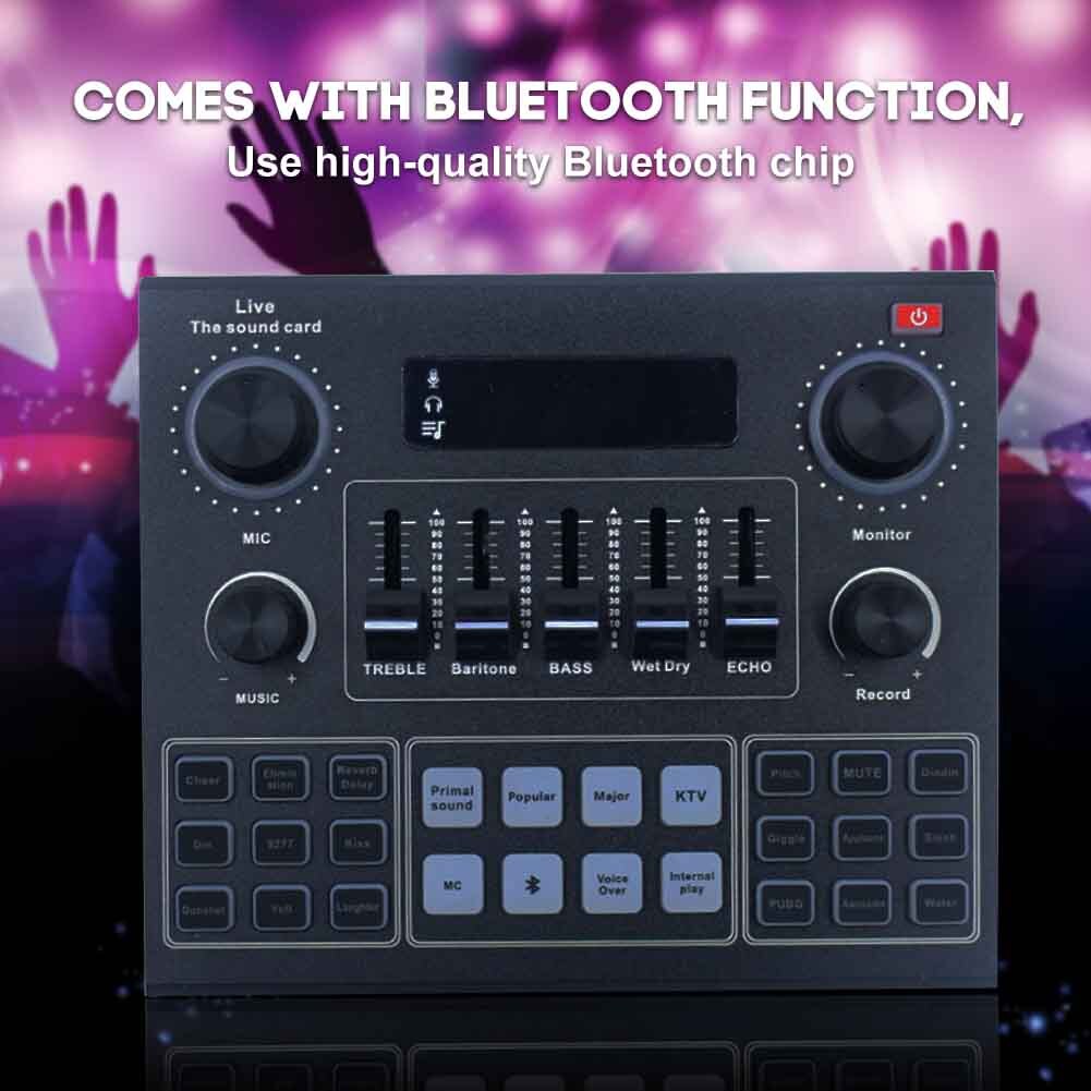 V9 Studio Record Live Sound Card Home Bluetooth Headset Broadcast For Phone Computer Entertainment Universal Microphone Webcast