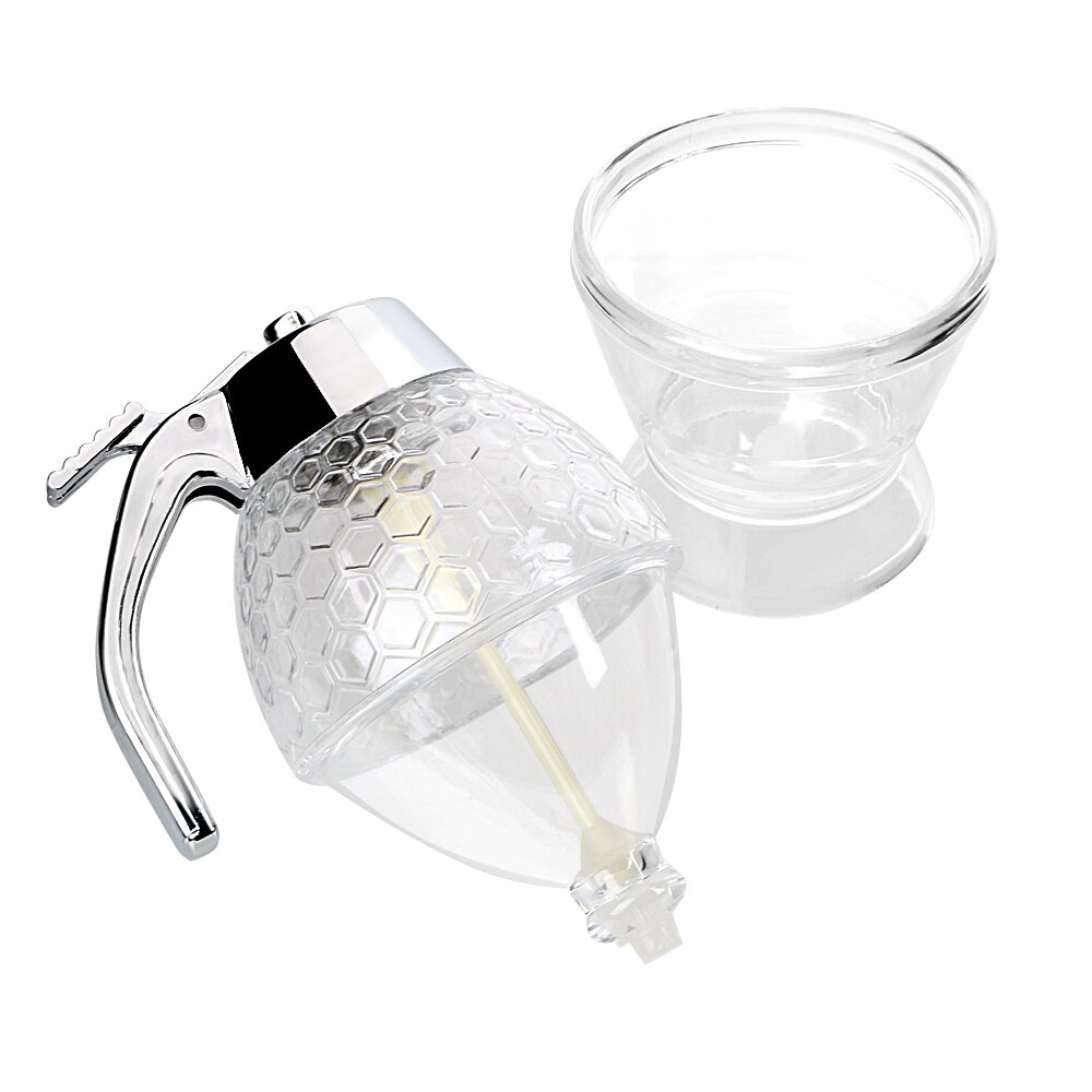 Kunststoff Saft Sirup Tasse quetschen Flasche Biene Tropf Spender Wasserkocher Lagerung Topf Stehen Halfter Honig Container Küche Zubehör: Sirup Tasse