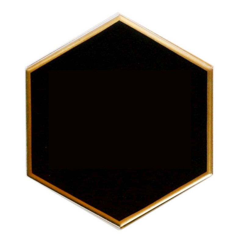 1 st nordisk hexagon guldpläterad keramisk bordstablett värmeisolering underlägg porslinsmattor underlägg bordsdekoration: Svart