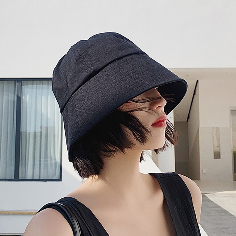 Effen kleur emmerhoed voor dames heren buitenzonwering brede rand emmerpet zonnehoed emmerpetten vissershoeden vissershoed