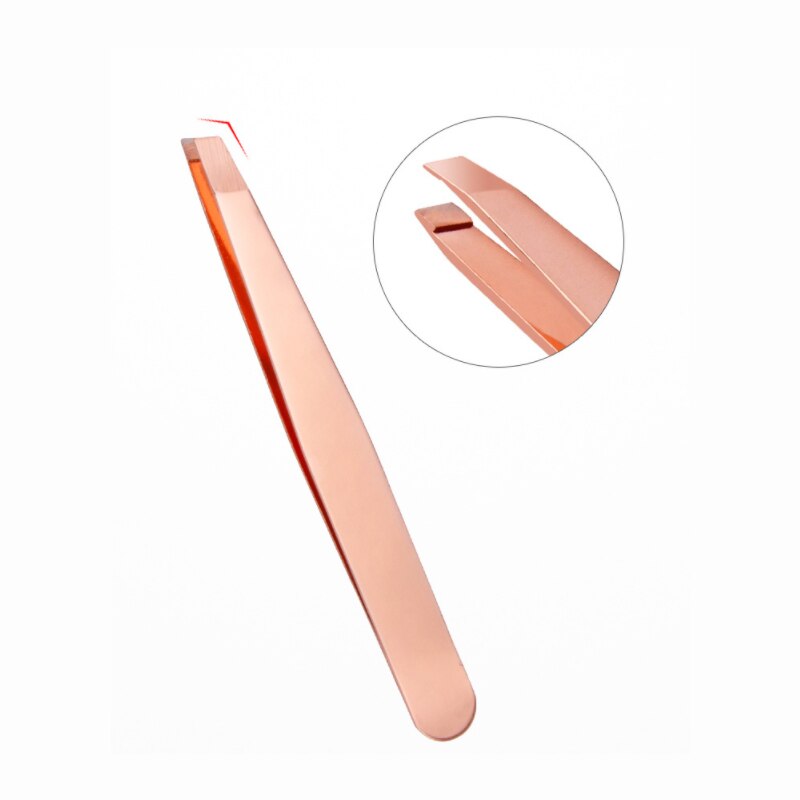 Wenkbrauw Pincet Schuine Rvs Ontharing Wenkbrauw Knijpen Tang Comedondrukker Multifunctionele Makeup Tools