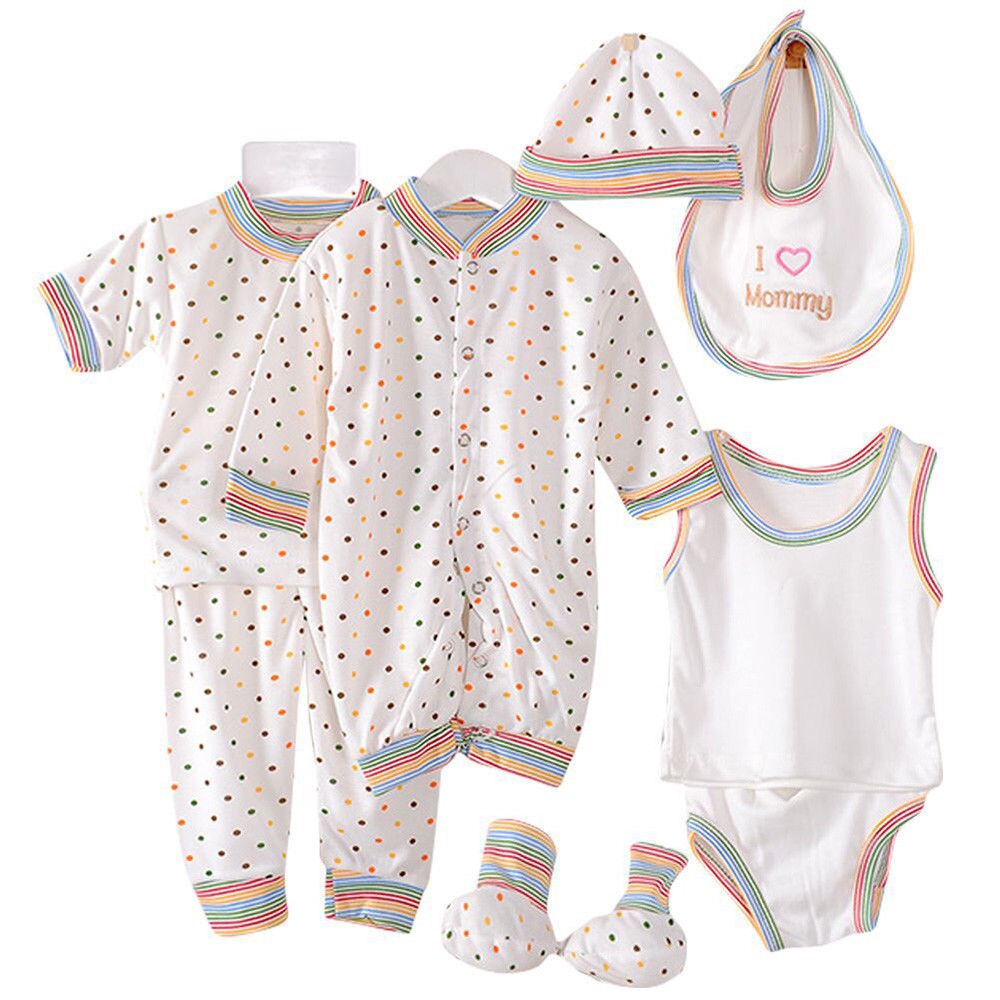 Ensemble de 8 pièces pour bébé,tenues comprenant T-shirts, pantalons et hauts pour garçon ou fille, , nouvelle , habits pour -né de 0 à 3 mois,: WHITE