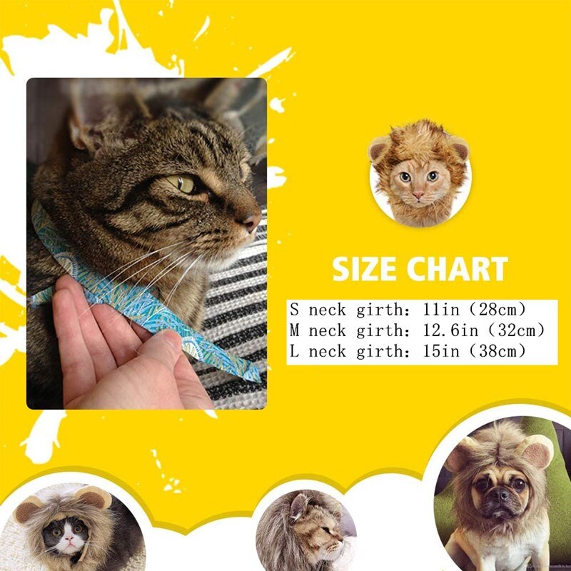 Kot stroik czapka z peruką koty domowe kaptur szczeniak lew kaptur emulacja lwy włosy grzywa uszy z łbem impreza z okazji Halloween kostium świąteczny