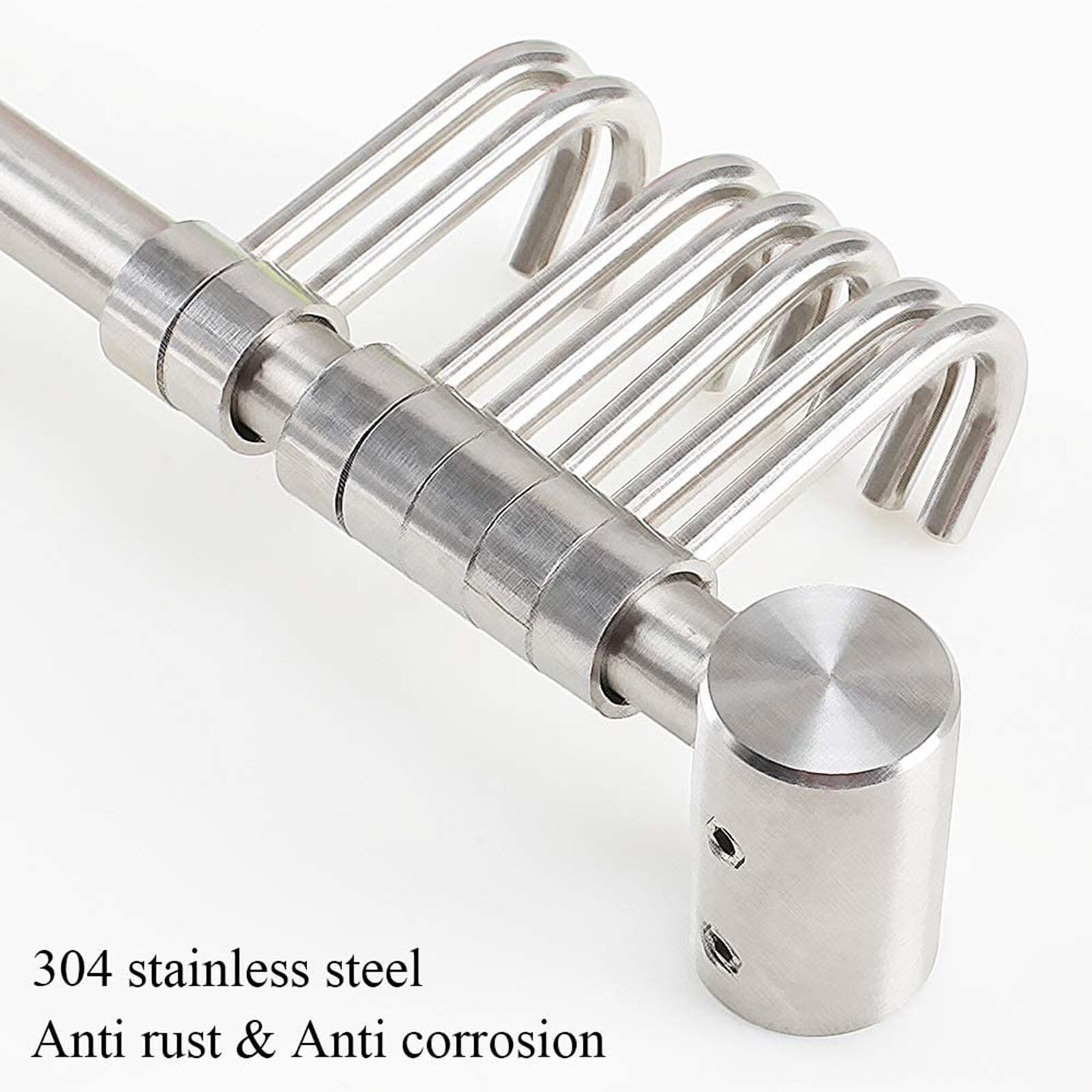 Removable Stainless Steel Rack kitchen Tools kitchen ladle rack with 7 hook furniture wall rail hanging hook Kitchen Accessories: A