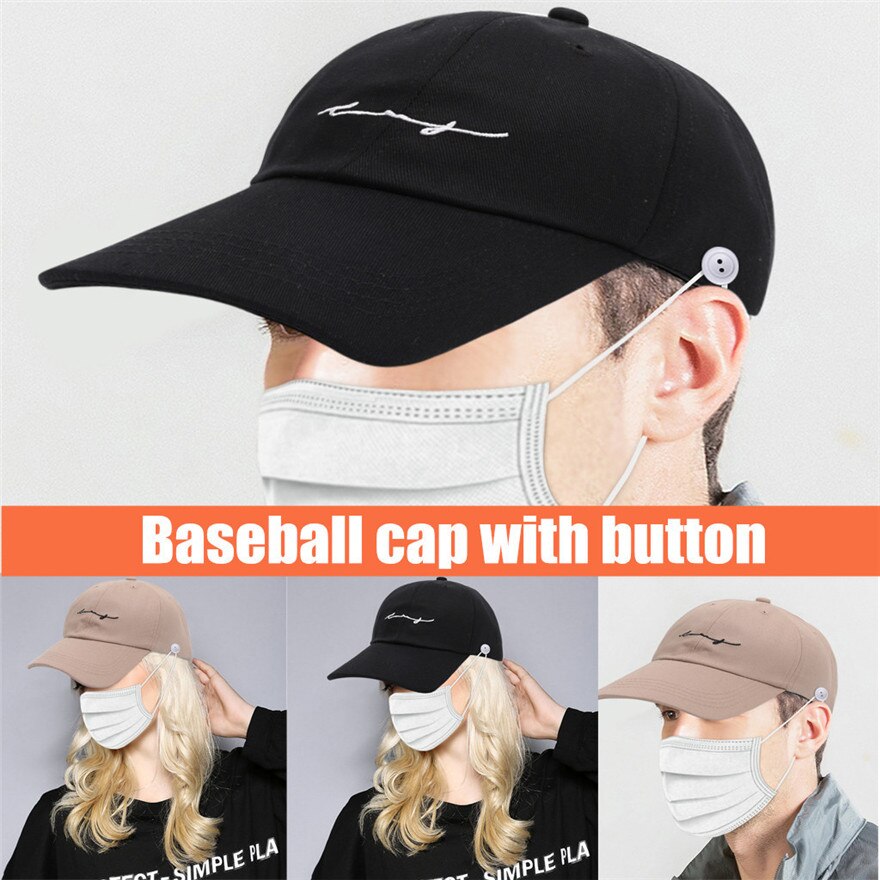 Enfermera doctor Botón Ajustable sombrero de sol casual Yashmak orejeras gorra de béisbol con botones