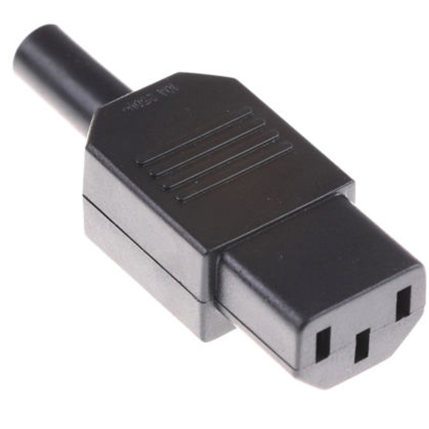 Negro CE 10A 250V IEC320 C13 C14 hembra enchufe reutilizable PDU UPS receptáculo de Cable de alimentación conector alámbrico 3 pin AC hembra: c13 female socket / c14 male plug