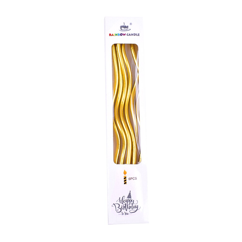 Threaded Birthday Cake Candle Curved Cake Birthday Candles Long Thin Candles For Birthday Wedding Party Decorations Supplies: 01