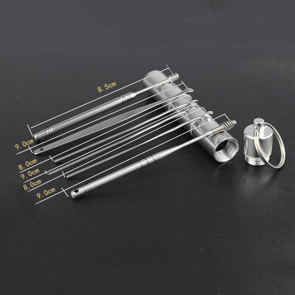 6 Piece Ear Cleaner Tool Stainless Steel Ear Wax Removal Kit Ear Cleaning Spoon Set Ears Tool Ear Pick Tool with Storage Box