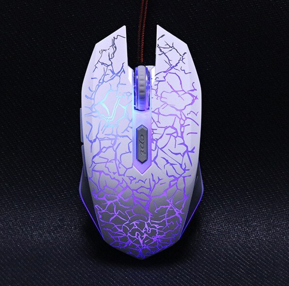 Computer Mouse Gamer Ergonomic Gaming Mouse USB Wired Game Mause 5500 DPI Silent Mice With LED Backlight 6/7 ButtonFor PC Laptop: L WHITE