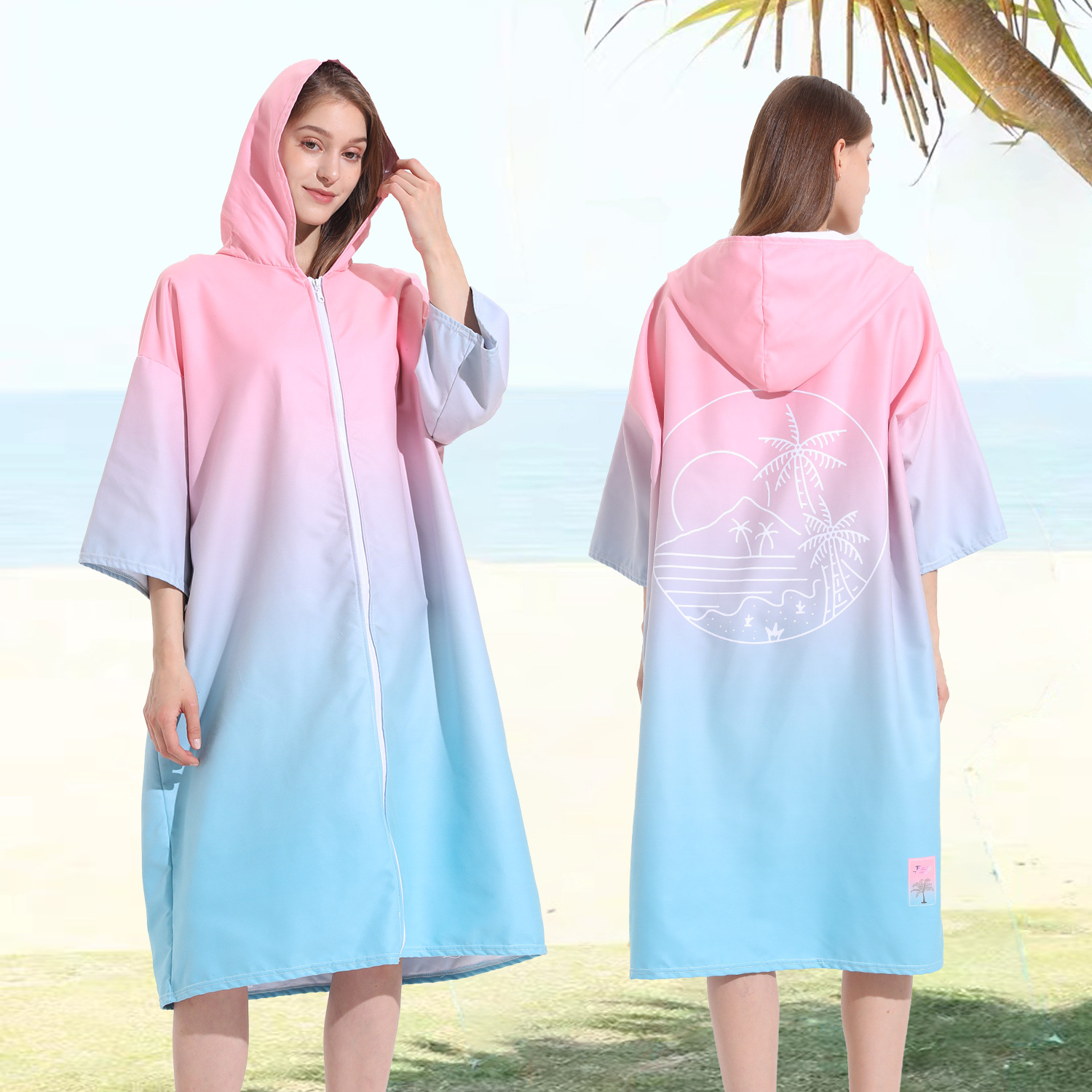 Schnelltrocknender Poncho, bademantel, tauch- und Surfen-Poncho mit kapuze, saugfähiges mikrofaser-badetuch, strandbademantel