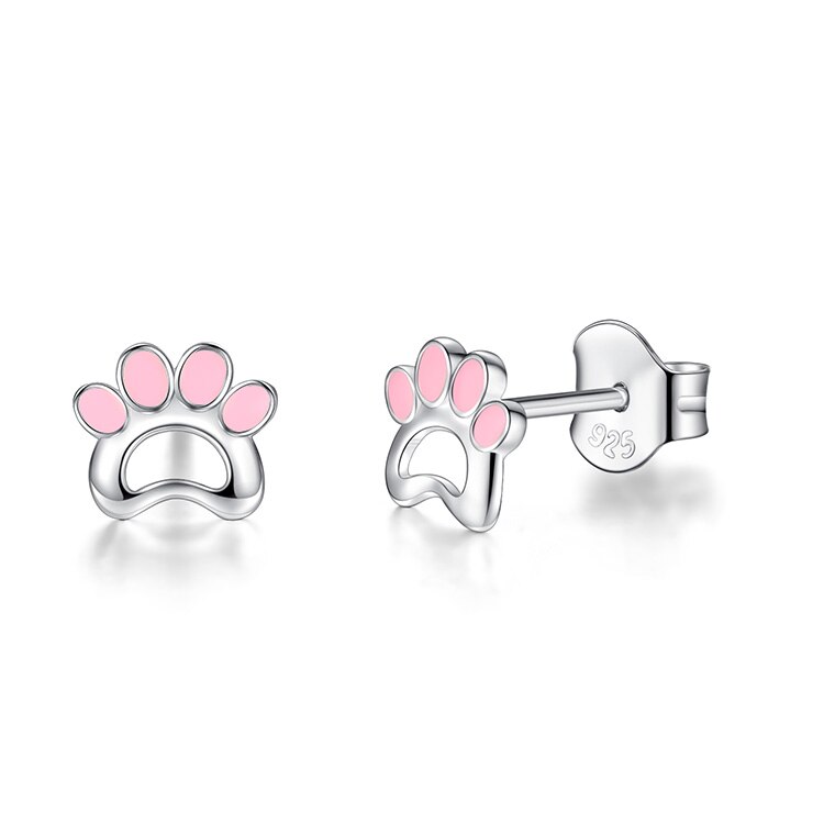 ELESHE-pendientes de plata de ley 925 para mujer y niña, joyería con broche de insecto, abeja, Animal, perro y gato,: YE3222