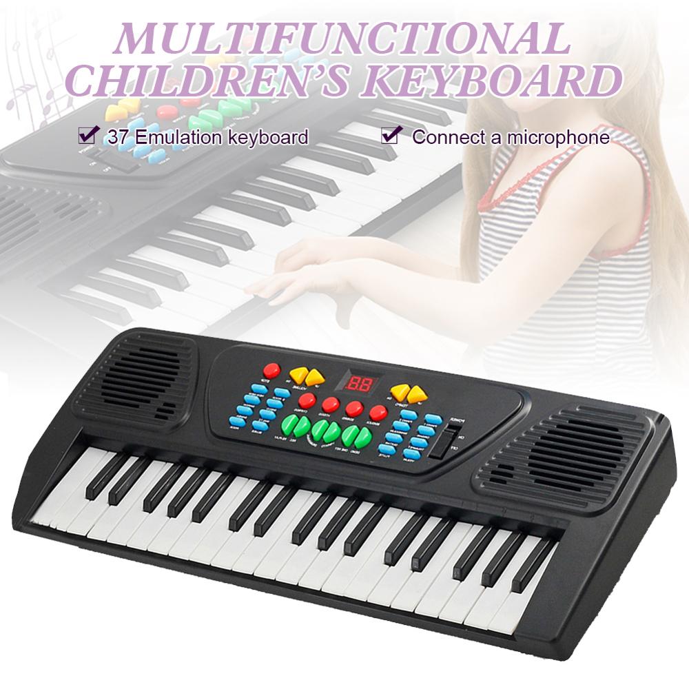 37-Key Digitale Elektrische Piano Toetsenbord Draagbare Multi-Functionele Toetsenbord Met Microfoon Muziek Toetsenbord Elektrische