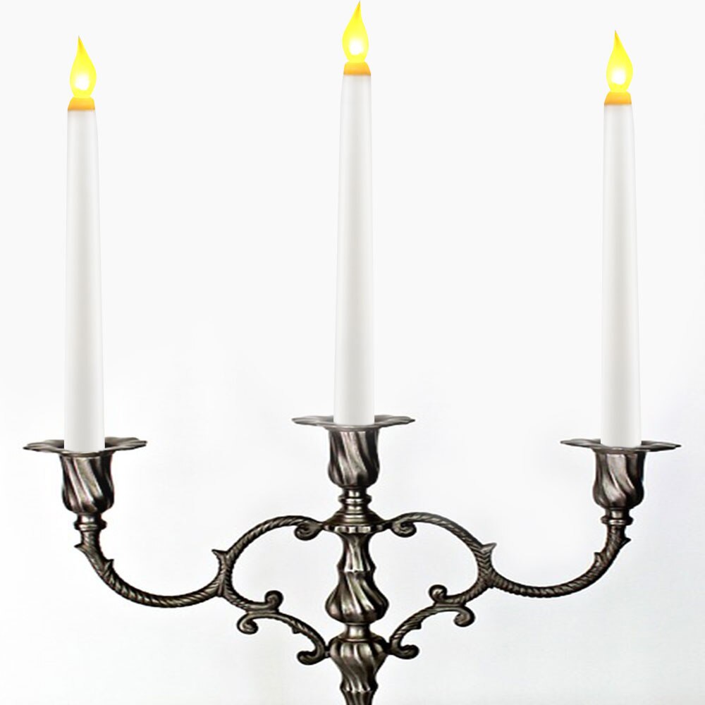 LED Candles Yellow Flickering Plastic Flameless Electric Battery Taper Candles bougie led For Dinner Wedding Party Decoration