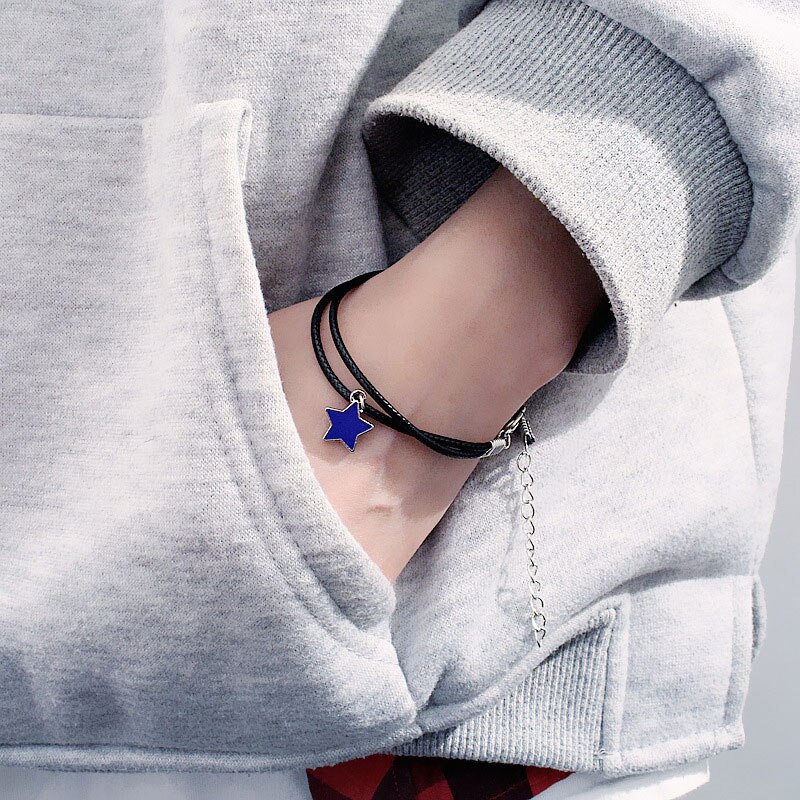 Jewelry Small Five-pointed Star Female Bracelet Harajuku Retro Sweet Velvet Ribbon Lace Multi-layer Bracelet SZ8: Shown 5